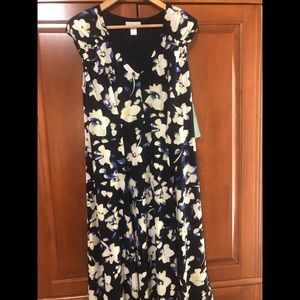 London Times Navy Floral Dress Size 14 NWT